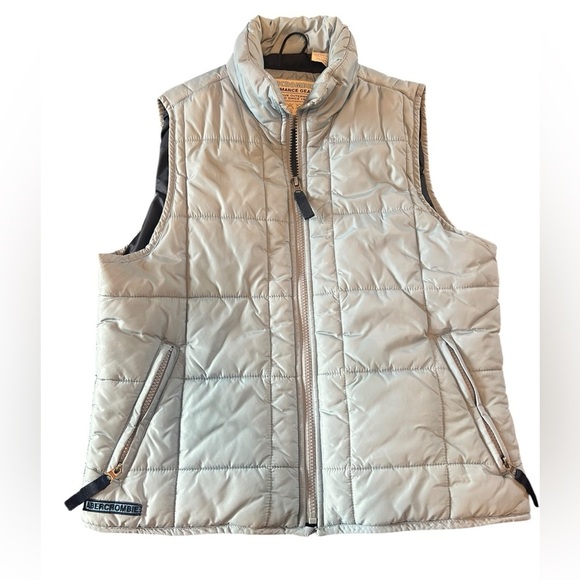 Y2K Abercrombie & Fitch Puffer Vest Light Blue Women’s Size Small - Picture 1 of 10